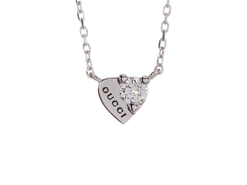 18KT WITH GOLD NECKLACE WITH HEART AND DIAMOND TRADEMARK GUCCI YBB27276700100U